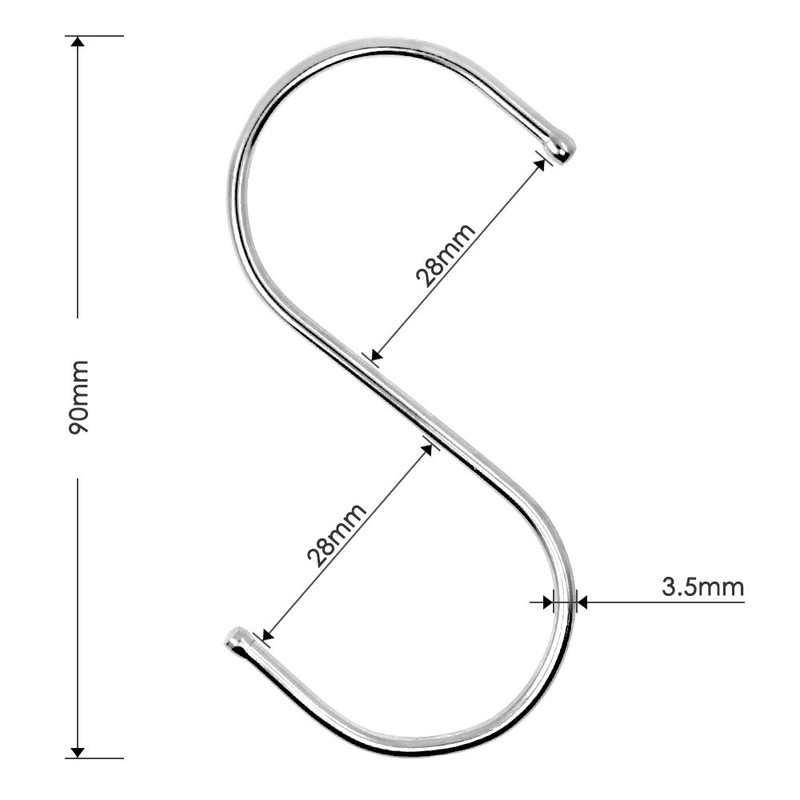 SENHAI 20 Pack S-Hooks of Stainless Steel, Rust-free & Corrosion-free,