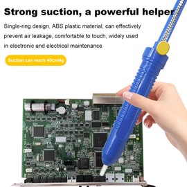 HZY Solder Sucker No Clog Desoldering Pump Electric Soldering Iron Auxiliary Tool for Solder Removing with 5 Pcs Replaceable Suckers, Vacuum Pump Desoldering Tool Sodering Pump Strong Suction Remover