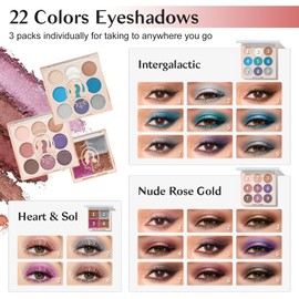 Color Nymph All In One Makeup Kit For Teenager Girls, Beginners Makeup Set For Teens Full Kit Cosmetic Set Girl Make up Kit For Girls 18 color eyeshadow 4 color Glitter & Lipgloss Blush Mirror - Red
