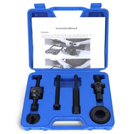 Lqito Power Steering Pump Pulley Removal Tool Power Steering Pulley Puller Installer Tool Set Compatible with Ford GM VW and Chrysler Blue
