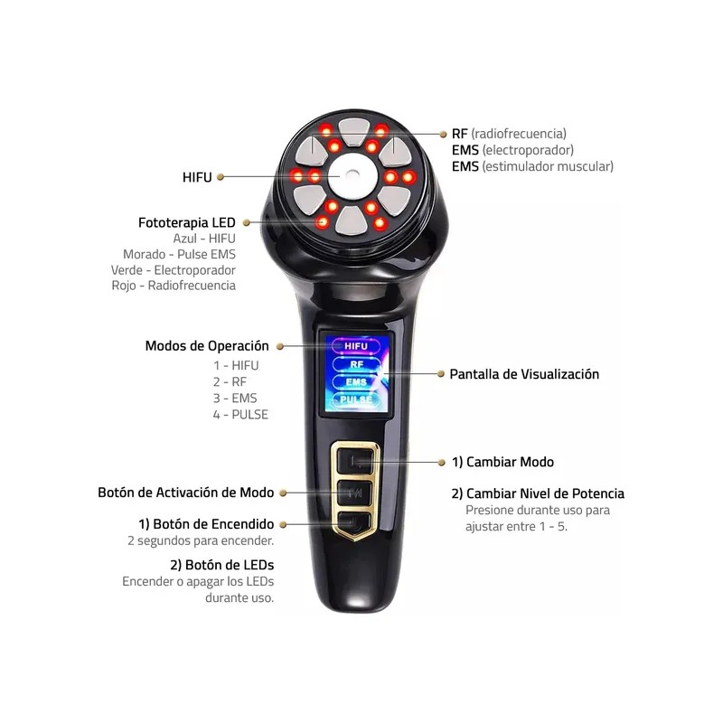 Máquina De Belleza Facial Multifuncional Mini Hifu 3.0 Nuevo