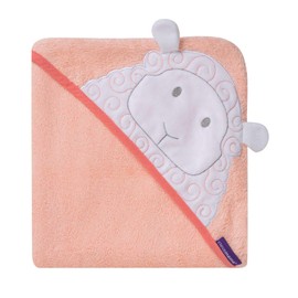 Clevamama Bamboo Apron Baby Bath Towel, Coral
