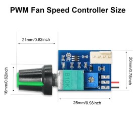AYWHP 1 PCS PWM Fan Speed Controller,2 Pin Ports,DC 0-12V 1 Draht 4P PC CPU 1 Kanäle Lüfter Fan Speed Controller regler schalter PWM lüftersteuerung für PC Gehäuse