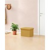 B FSOBEIIALEO Storage Ottoman Cube, Linen Folding Foot Rest Ottomans