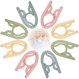 CTDMJ Collapsible Clothes Hangers, Pack of 8, Foldable Travel Hangers, Foldable Clothes Hangers with Non-Slip Portable Hangers, Space Saving for Home, Hotel, Travel, Camping (4 Colours)