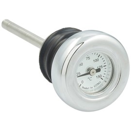 Kijima HD-04180 Motorcycle Parts Dip Stick Oil Thermometer Softail ('84-'99)/XL ('93-'03) Chrome Bezel