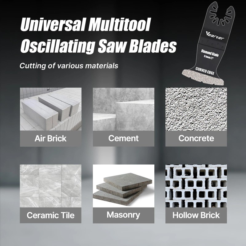 Vearter 5Pcs Diamond Oscillating Multi Tool Blade Cutting Tile Grout