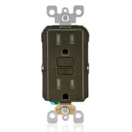 Leviton Dual-Function AFCI/GFCI Outlet, 15 Amp, Self Test, Tamper-Resistant with LED Indicator Light, Protection from Both Electrical Shock and Electrical Fires in One Device, AGTR1, Brown