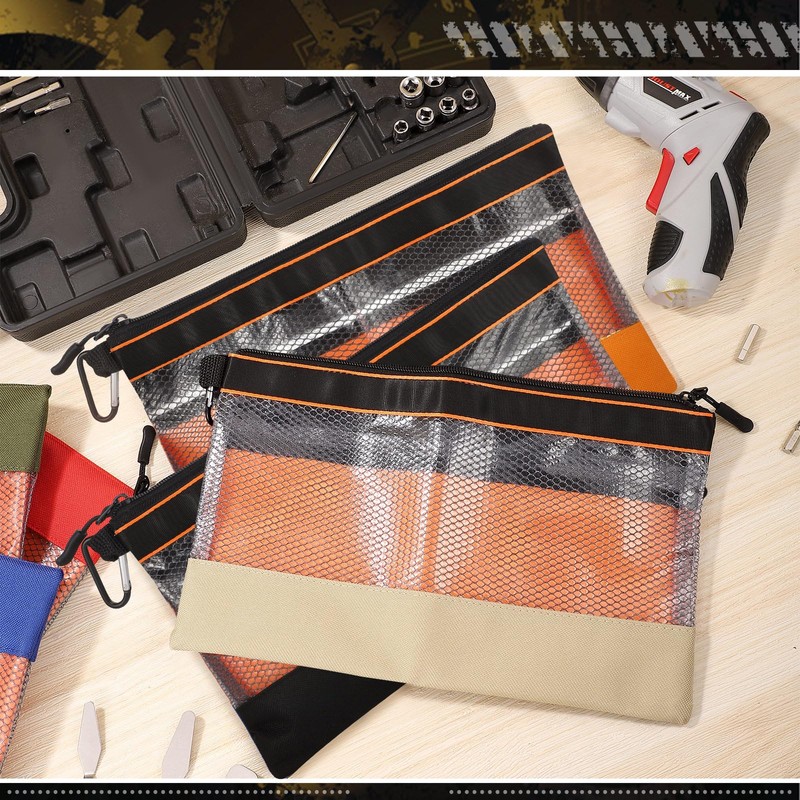 BESARME 6 Pcs Clear Tool Pouch Tool pouch Bags Zipper