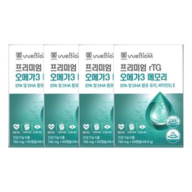 stomach biome WeBiome Premium rTG Omega3 Memory 780mg x 60 capsules (4) / JJ Mall / 위바이옴 프리미엄 rTG 오메가3 메모리 780mg x 60캡슐 4개 / JJ몰