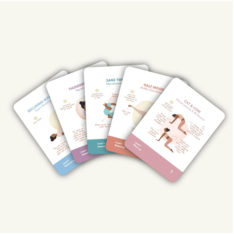 Holistic Atelier Yoga Asanas Card Deck with 70 Cards with