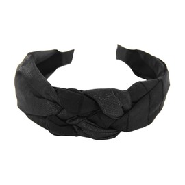axy HRZO1 Headband with Two Different Fabrics and Braid Detail – Beautiful Vintage Look Headband Hair Accessories Women's Headband Black