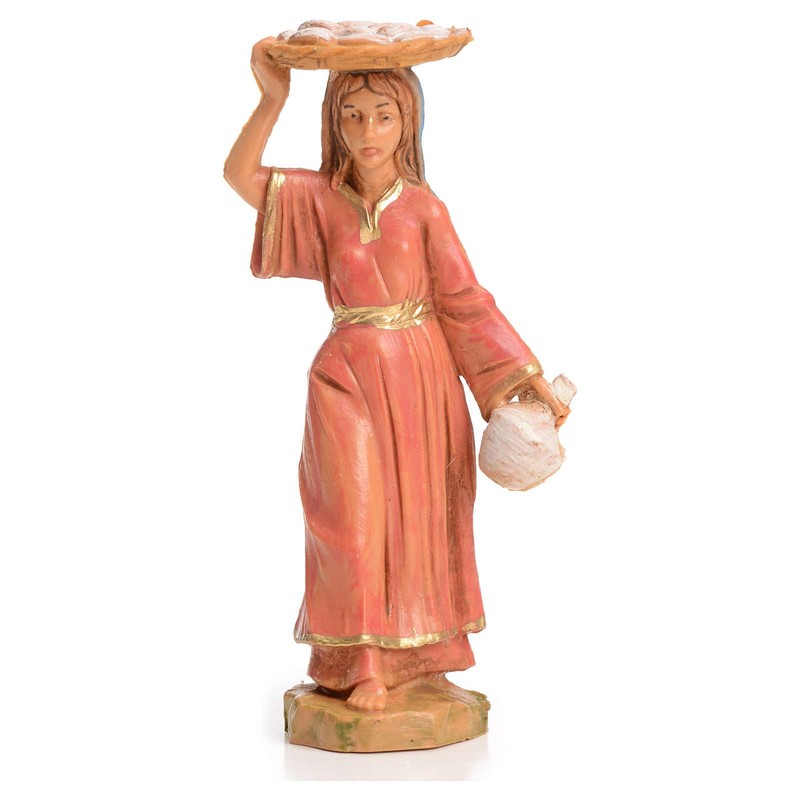 Holyart Shepherd's Girl with Tray 6.5 cm, Fontanini