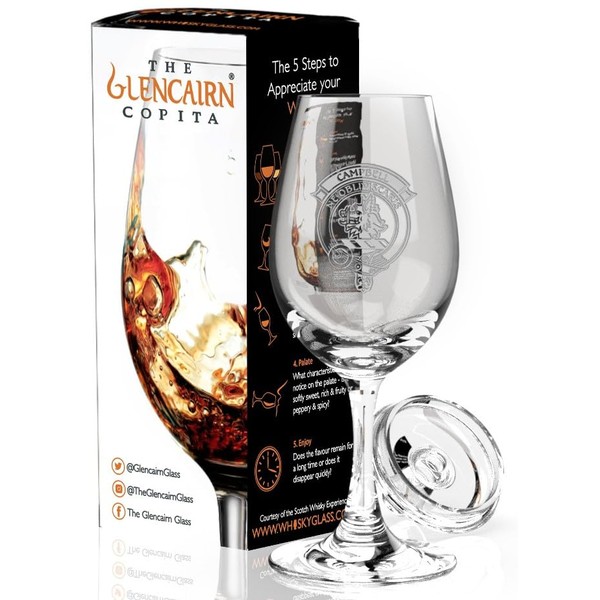 GLENCAIRN Clan Campbell Etched Scotch Whisky Copita Glass with Ginger