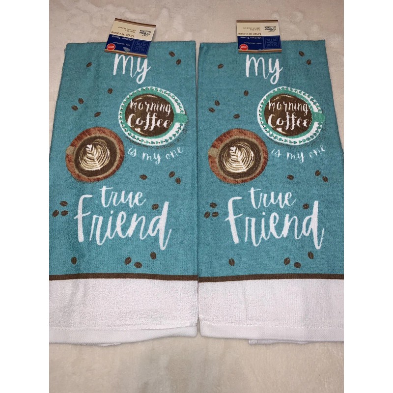 Home Collection Morning Coffee Friend Kitchen Dish Towels 15"x25" Set