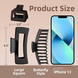 Hair Clips for Women – Large Claw Clips, Banana Clips, Big Hair Clips for Thick, Thin Hair, Strong Hold, Non-Slip Hair Claws, Versatile Hair Accessories(PG02)