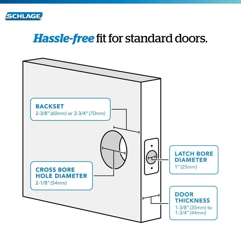 Schlage F51A PLY 619 Plymouth Door Knob, Keyed Entry Lock,