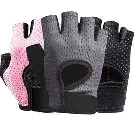 BECNBEAU Workout Gloves Gym Exercise Gloves Rowing Kayak Weightlifting Yoga Fitness Grip Training Lifting Light Weight Anti Slip Padded Palm Protection for Women Men,Gray,Medium