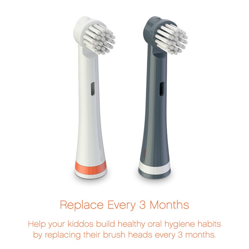 Brusheez Electronic Toothbrush Replacement Brush Heads 2 Pack (Shadow The