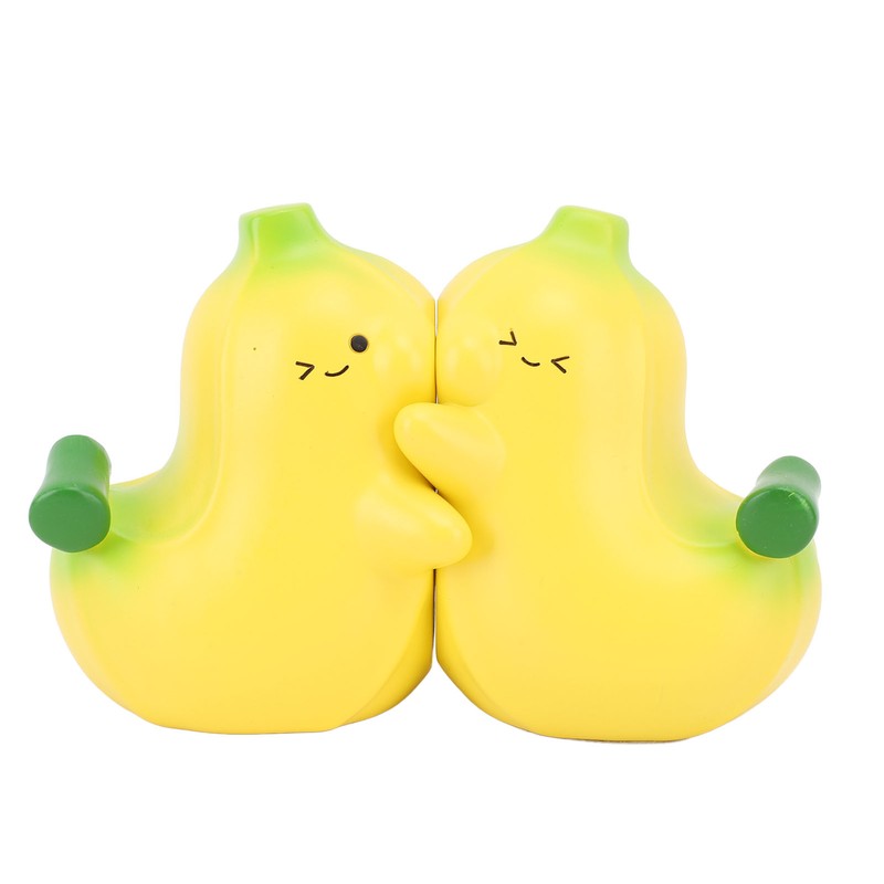 2Pcs Banana Bookend Hugging Bookends Cartoon Resin Bookend Book Stopper