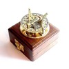 Nautical Replica Hub BRASS SUNDIAL COMPASS -Solid Brass Pocket Sundial
