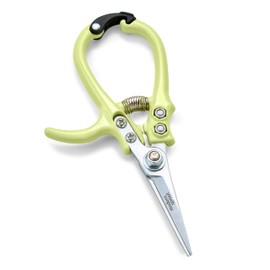 Modern Sprout Pruning Shears for Gardening, Herb Snips, Flower Cutting Scissors, Indoor Plant Shears, Lightweight, Ergonomic, Carbon Steel Blade, Easy-Lock Safety, Aesthetic (Chartreuse)