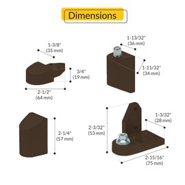 Brixwell 19-255rhbz Offset Pivot Set 3/4in Alum Door and Frame 1/8in Vertical Adjustment 1/8in Recessed Door Bronze