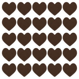 QUARKZMAN Heart Shaped Felt Pom Pom Hearts for Valentine's Day, Crafts, Crafts, 1 inch x 1 inch, Brown, Pack of 100