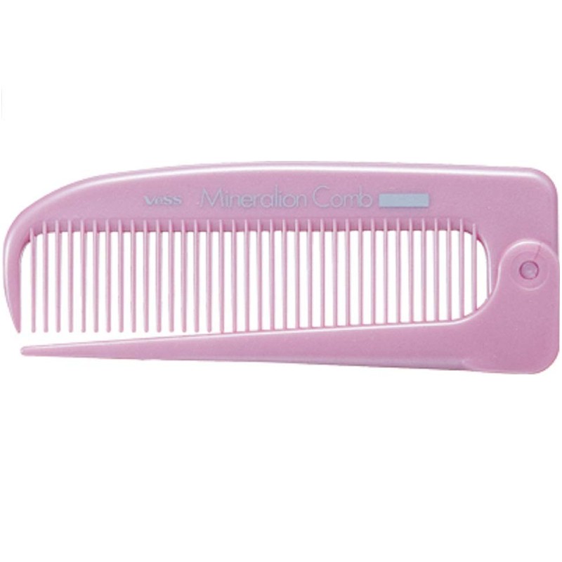 Bess Mineral Ion Comb, Thin Folding Comb, Pink, 1 Piece