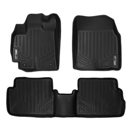 SMARTLINER Custom Fit Floor Mats 2 Row Liner Set Black for 2009-2013 Toyota Corolla with Automatic Transmission
