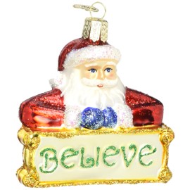 Old World Christmas Ornaments Believe Santa Glass Blown Ornaments for Christmas Tree