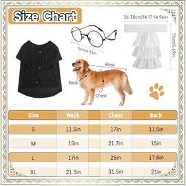 4 Pcs Judge Costume Set Include Dog Judge Robe Adjustable False Collar Anti-Slip Rope and Glasses,Halloween Judges Costume Accessory for Dogs Cats Holiday Halloween Cosplay,Black,Small