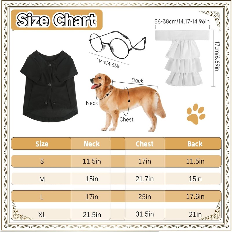 4 Pcs Judge Costume Set Include Dog Judge Robe Adjustable
