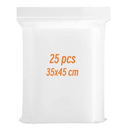 Large Sealable Plastic Bags,Grip Seal Bags 35x45cm 25 PCS,Big Clear Ziplock Bags Large Baggies,Resealable Plastic Bags for Kitchen Storage,Clothing,DIY,Office Stationery (35 x 45cm -25pcs)