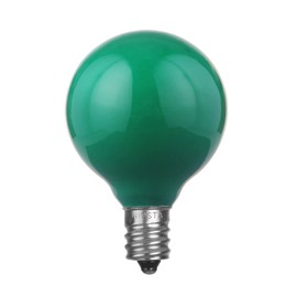 NIOSTA 25pack Opaque Green G40 Replacement Bulb,5W Incandescent Filament and E12 Candelabra Base,Decorative Ceramic Bulb for Patio String Lights