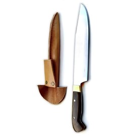 Grill Steak Knife Argentina Gaucho Collection Professional Quality Stainless Steel Handmade Guayubira Hardwood Bronze Handle, Blade: 22 cm (8.6in), Total: 33cm (12.9in)