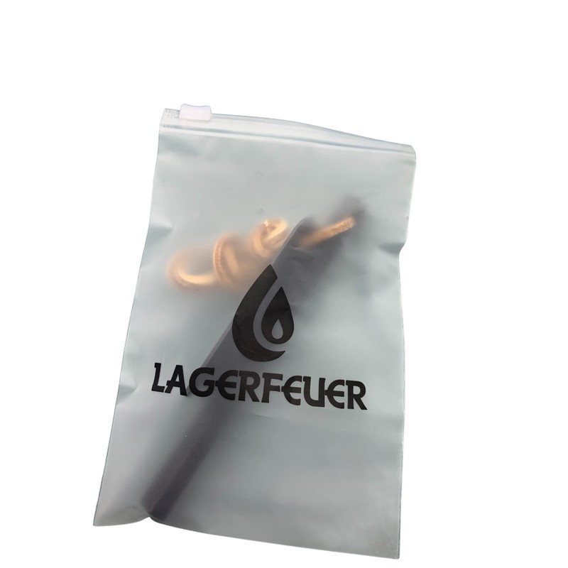 LAGERFEUER Hexa-Shaped Fire Starter, Hexagonal, Ferrocerium, Genuine Leather, Leather Cord,