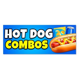 Hot Dog Combos Vinyl Banner Small - 24x60