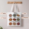 ignytiger Retro Floral Mental Health Tote Bag, Inspirational Canvas Tote