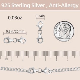 OHINGLT 925 Sterling Silver Magnetic Necklace Clasps and Closures,Gold and Silver Magnetic Clasp Converter for Jewelry Making Supplies,Chain Extender Connector for Small Necklace Bracelet