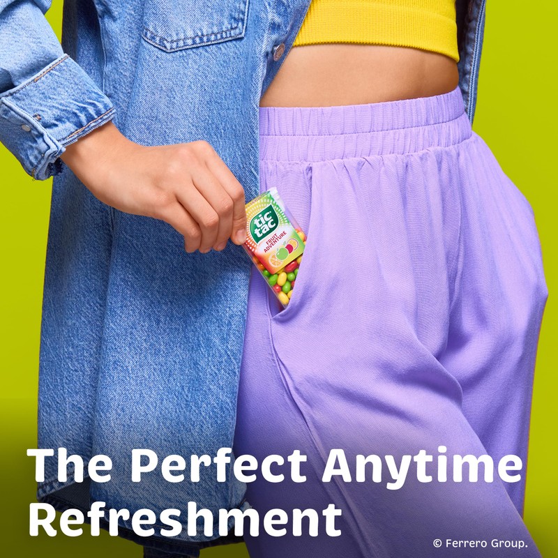 Tic Tac Fruit Adventure Mints, 4 Bottle Packs, On-The-Go Refreshment,