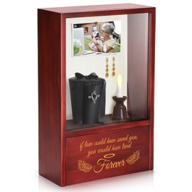 TJ.MOREE Dog Memorial Gifts - Dog Urns for Ashes Display Case, Pet Sympathy Gifts Shadow Box - If Love Could Have Saved You, You Would Have Lived Forever Angel Wings