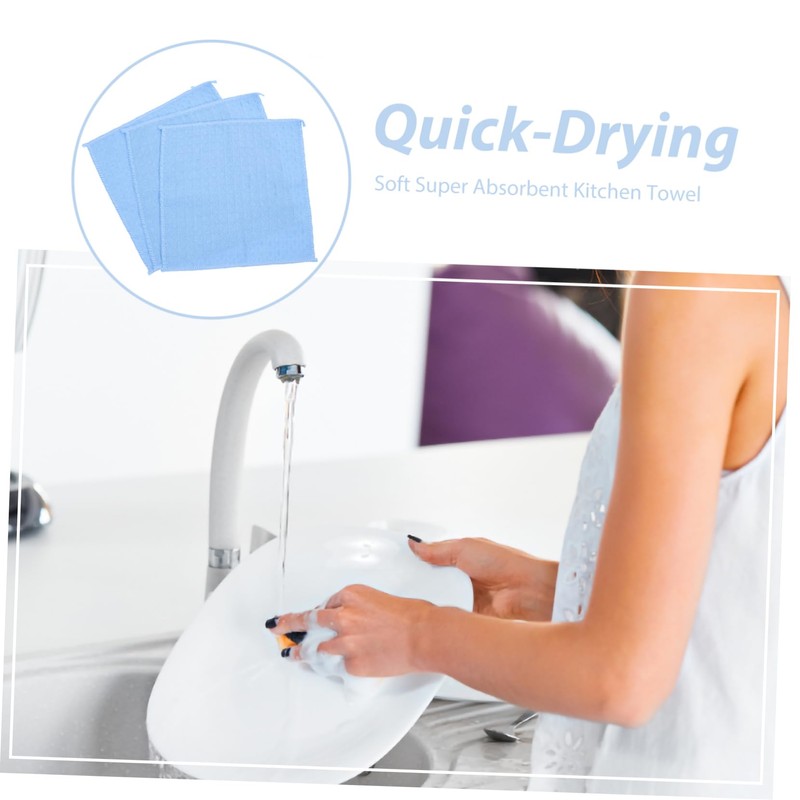 CIYODO Dish Towels 3 Pack Soft Absorbent Quick Dry for