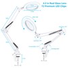 KIRKAS 10X LED Magnifying Lamp with Clamp Real Glass Lens,