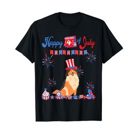 Sheltie 4th of July Shetland Sheepdog Independence Day T-Shirt