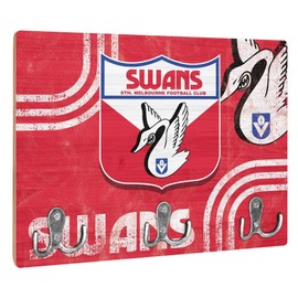 Sydney Swans AFL Footy Key Rack 20 x 25cm MDF