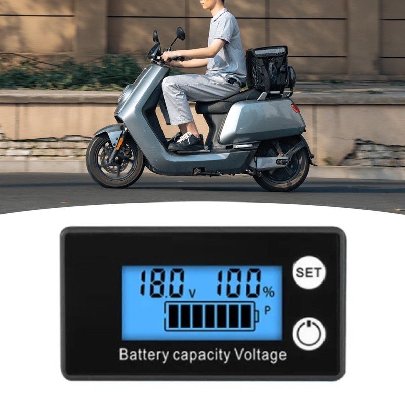 LCD Multifunction Monitor Display Digital Battery Capacity Voltage Meter Blue
