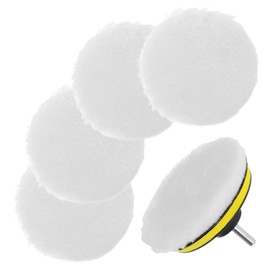 MAGICLULU 1 Set Wool Polishing Pads Buffing Mop Attachment for Drill Car and Furniture Polishing Disc Replacement Accessories 4inch