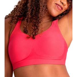 SHAPERMINT Daily Comfort Wireless Bras for Women Full Support - Seamless Plus Size Bra, Bralette for Women Full Support Dark Pink