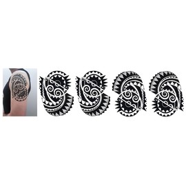 4 Blätter Temporäres Tribal Tattoo Maori Arm Tattoo Oberarm Tattoo Fake Tattoo WX147x4